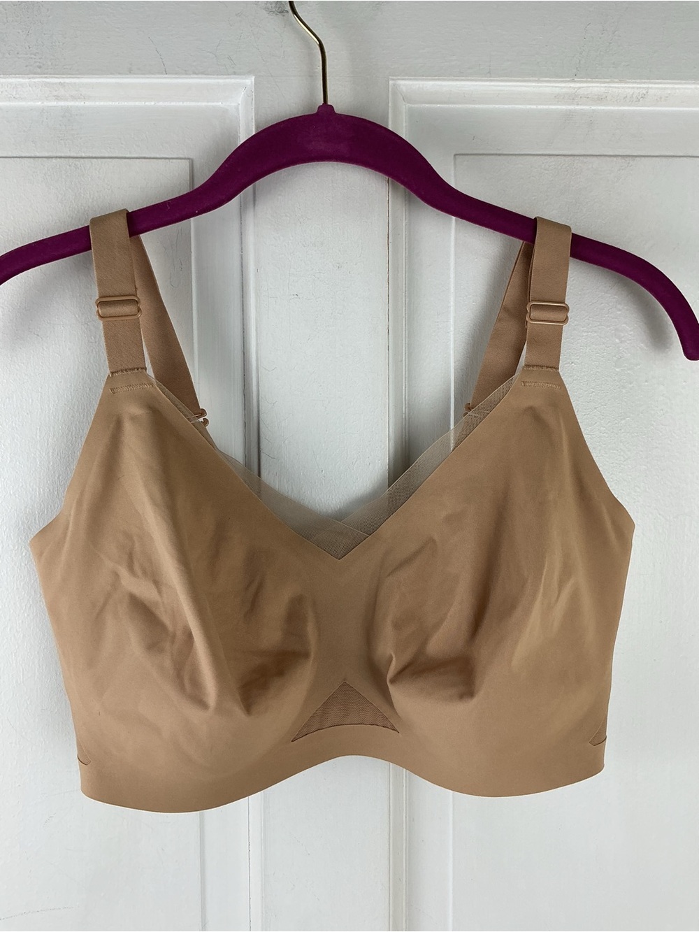 Honeylove Crossover Wireless Bra Sand Nude Size 34DDD